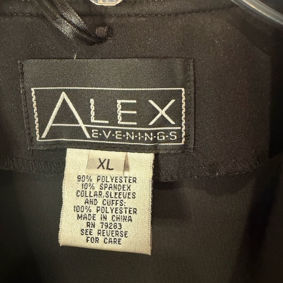 Alex Evenings XL Black Satin Tuxedo Jacket - Picture 3 of 5